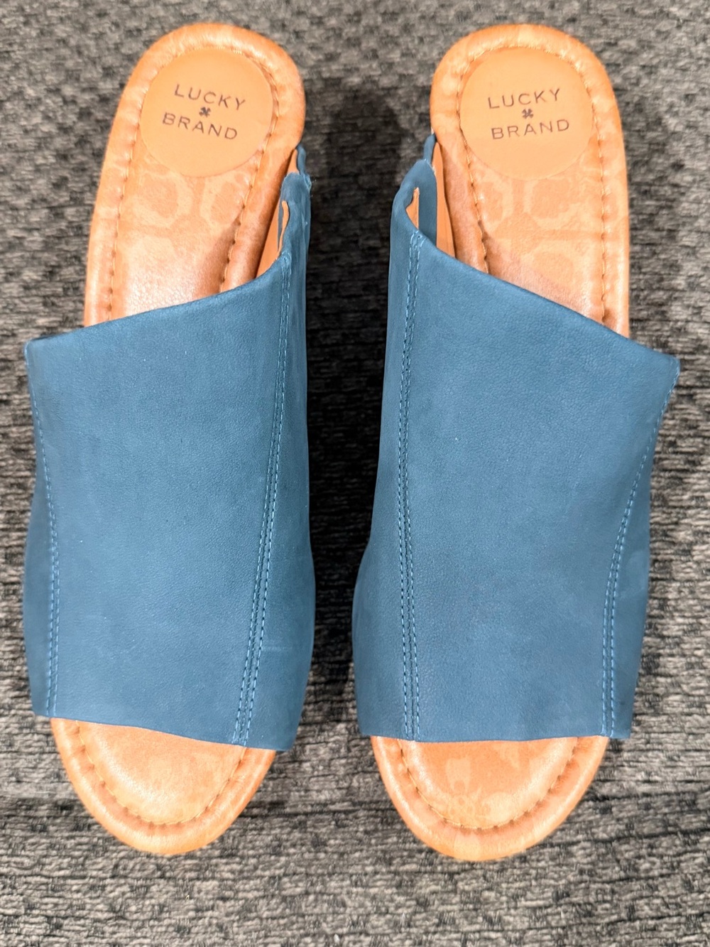 Lucky Brand Teal Slip-On Mule Sandals